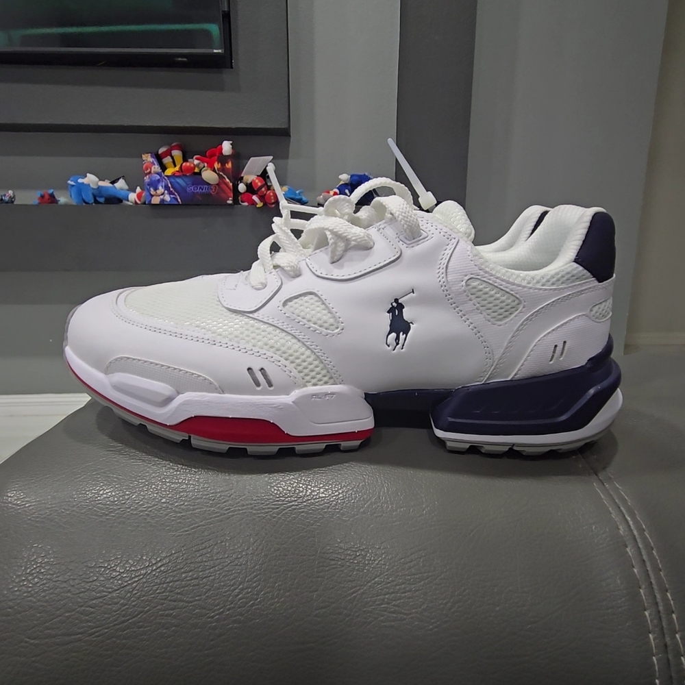Ralph Lauren White and Navy Men's Sneakers